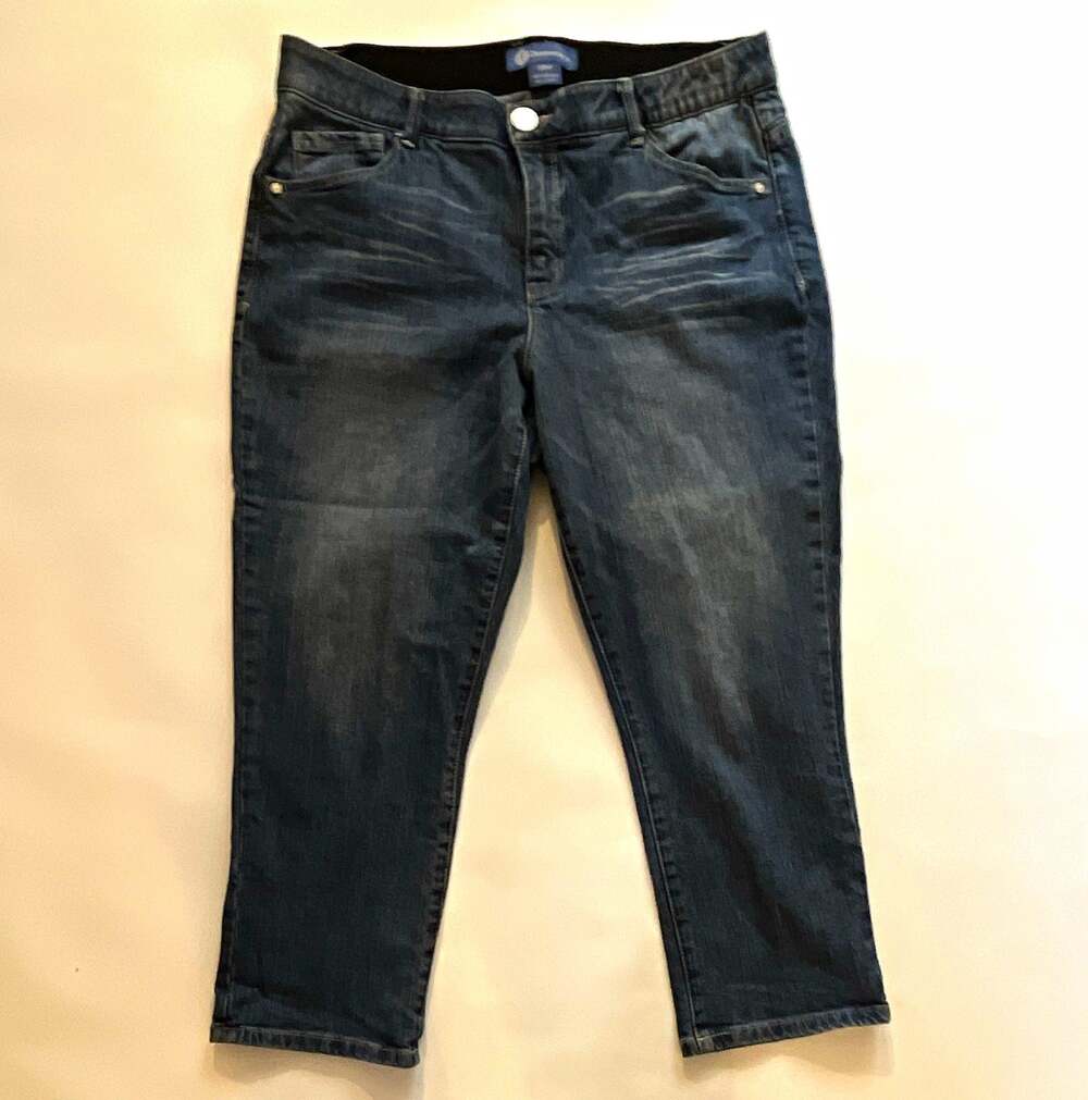 Democracy Absolution Women's 16W Plus Medium Wash Straight Leg Blue Denim Jeans
